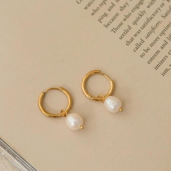 🆕 Women Gold Trendy Pearl Drop Dangle Earrings Cubic Zirconia Brides Jewelry - Picture 5 of 7